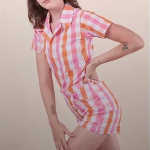 Big Bud Press Pants - BIG BUD PRESS Pink Gingham Romper Size XS